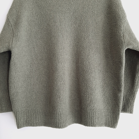 VINCE Wool Blend Boxy Crewneck Sweater Top Green Sz S - Picture 7 of 10